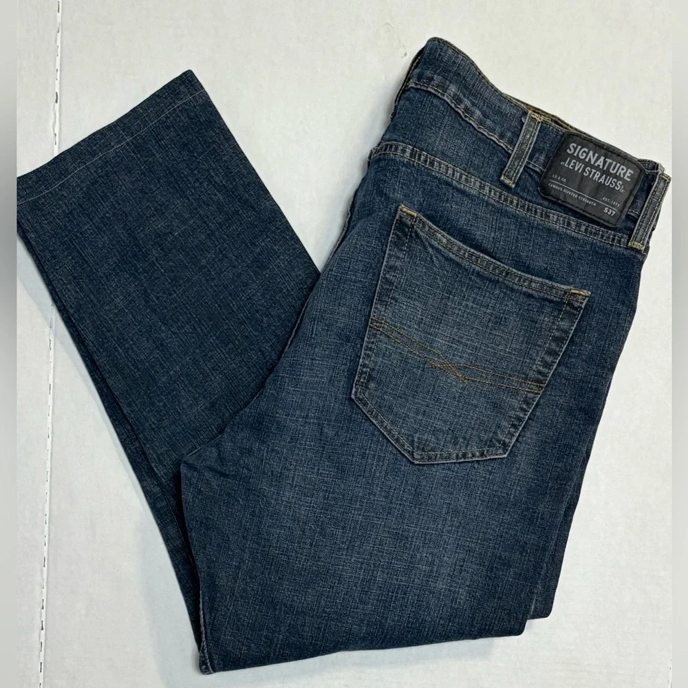 Levi’s Signature S37 Slim Straight Jeans Men’s 40x30 Medium Wash Stretch Denim